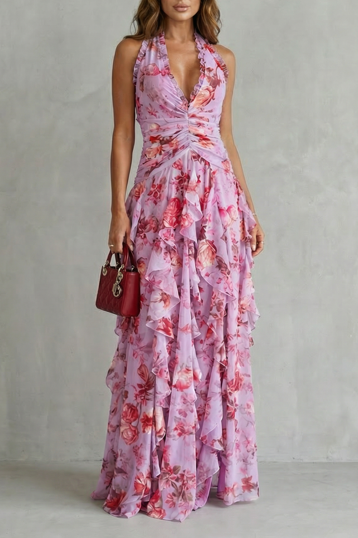 Belladina | Abito maxi floreale da donna con volant