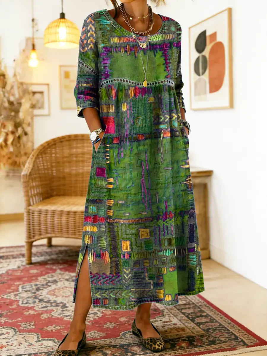 Isabelle | Vestido étnico de patchwork