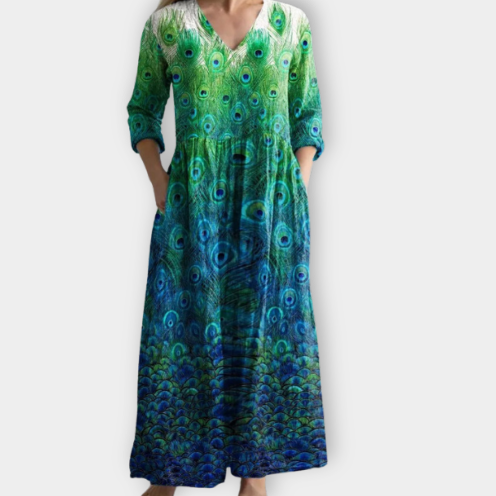 Wendelina | Maxi abito boho in morbido tessuto premium