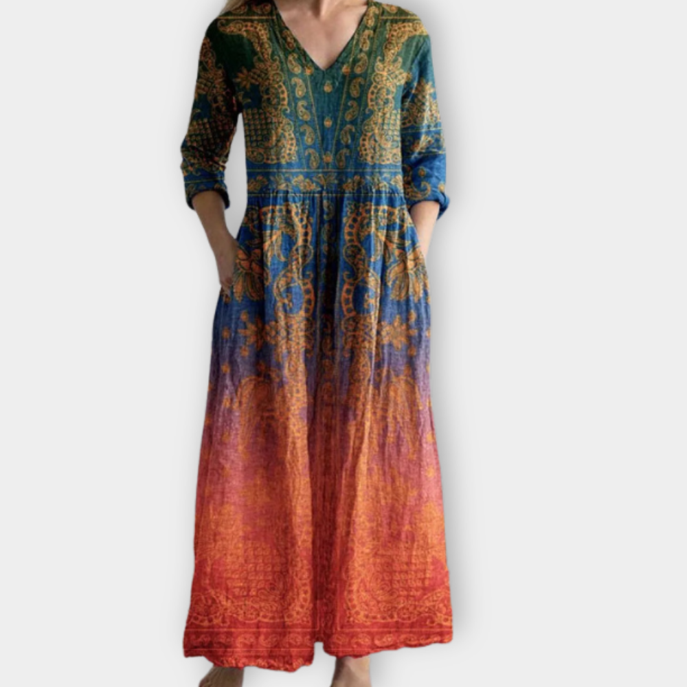 Demetria | Μάξι boho φόρεμα από απαλό ύφασμα υψηλής ποιότητας