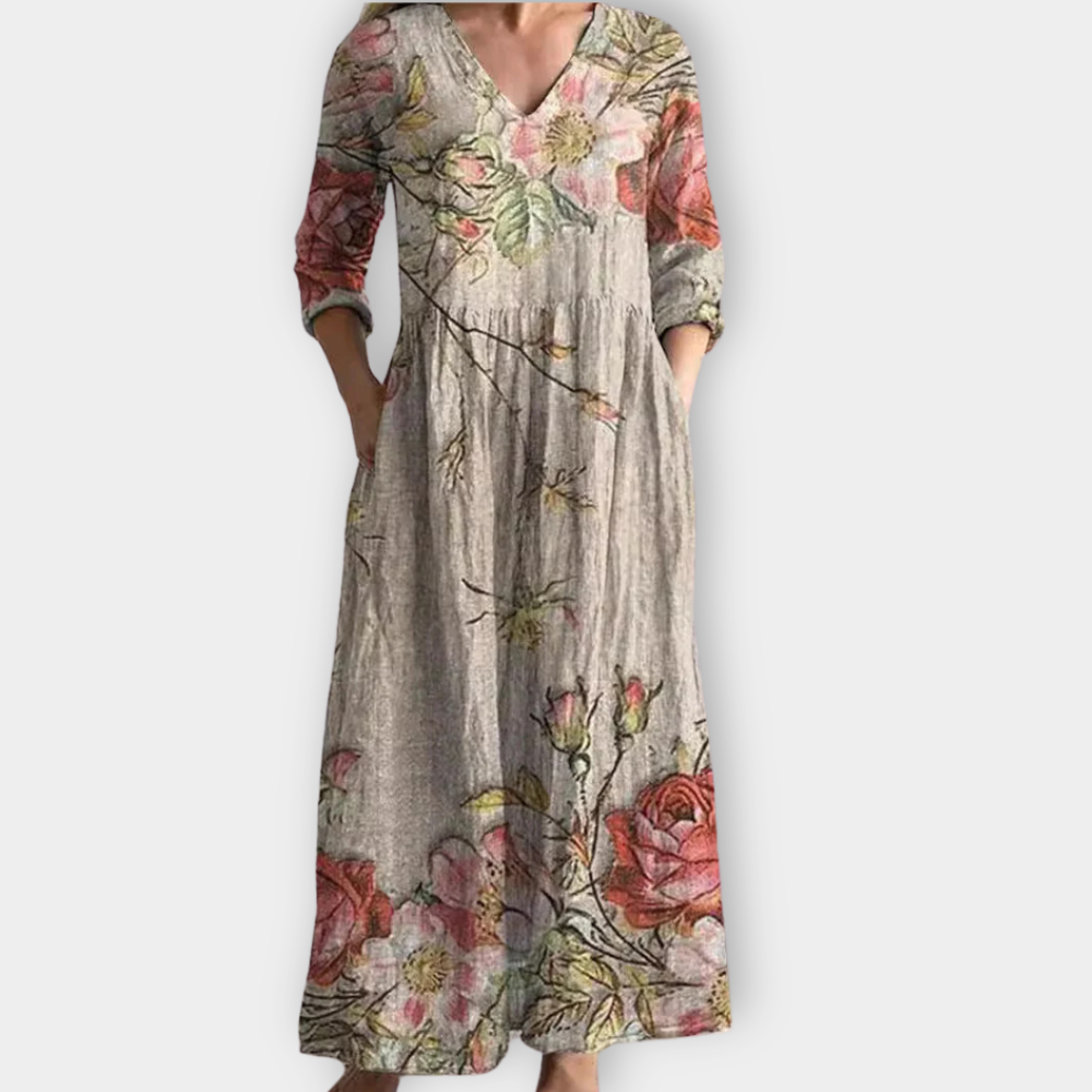 Theodelinde | pehmeästä premium-kankaasta valmistettu boho-maksimekko