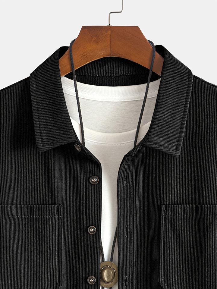 Bryce | Sobrecamisa de manga comprida para homem, com bolsos e botões