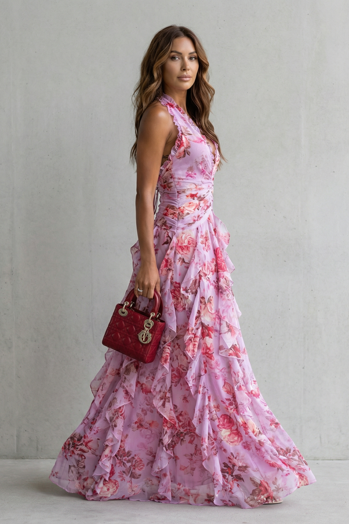 Belladina | Abito maxi floreale da donna con volant