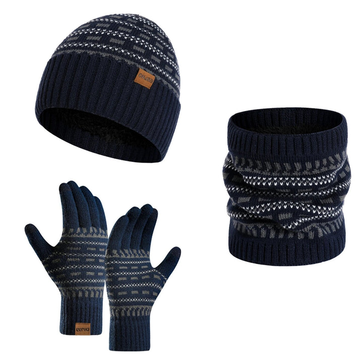 Conjunto de inverno de 3 peças com gorro, luvas e cachecol