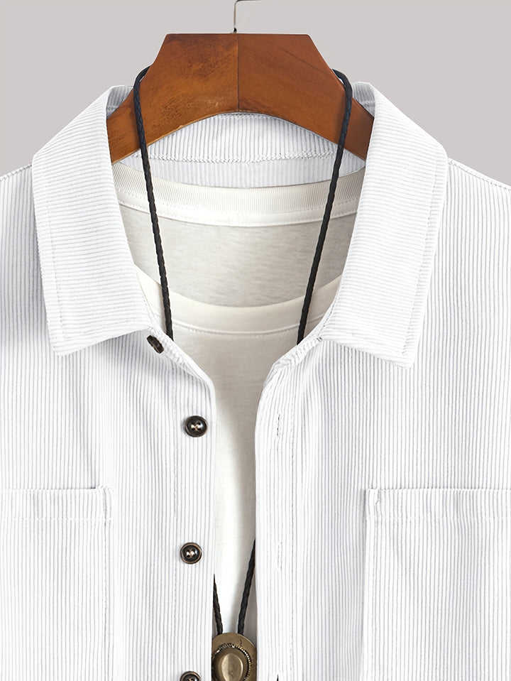Bryce | Sobrecamisa de manga comprida para homem, com bolsos e botões