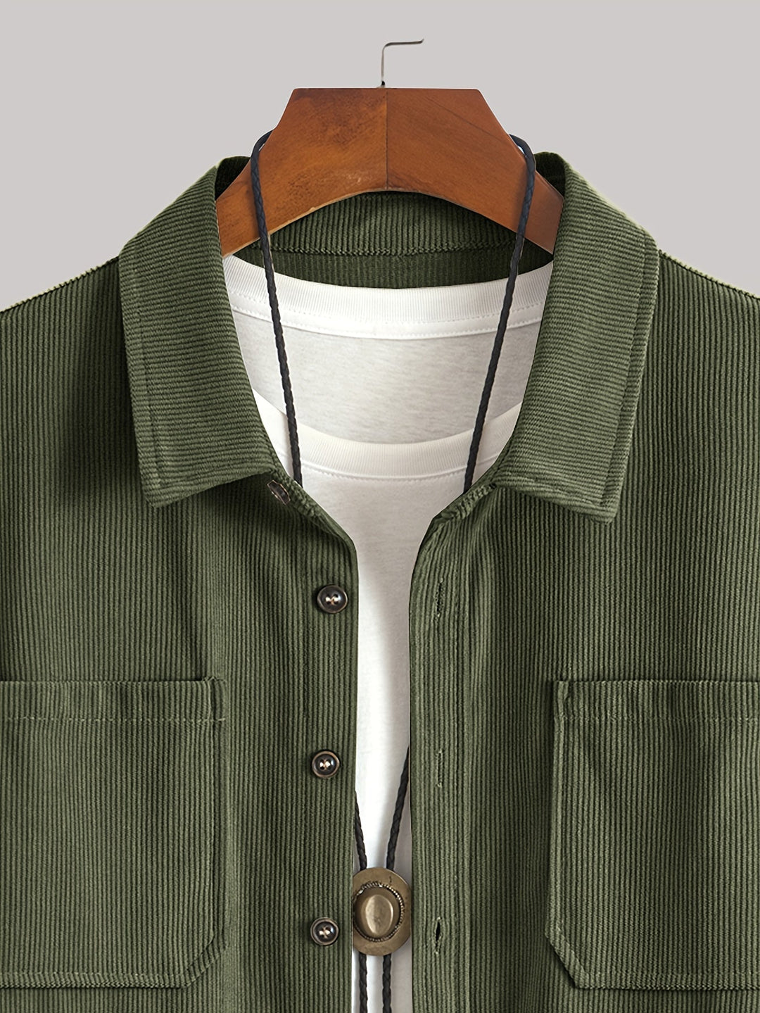 Bryce | Sobrecamisa de manga comprida para homem, com bolsos e botões