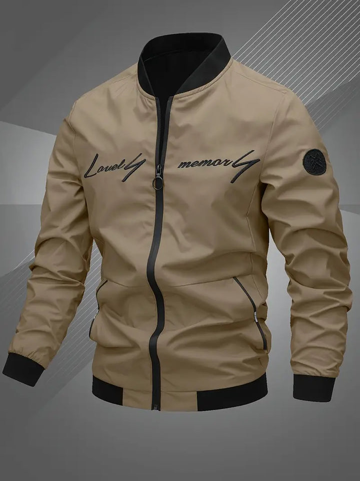 Finn - Bomber casual da uomo con lettera ricamata