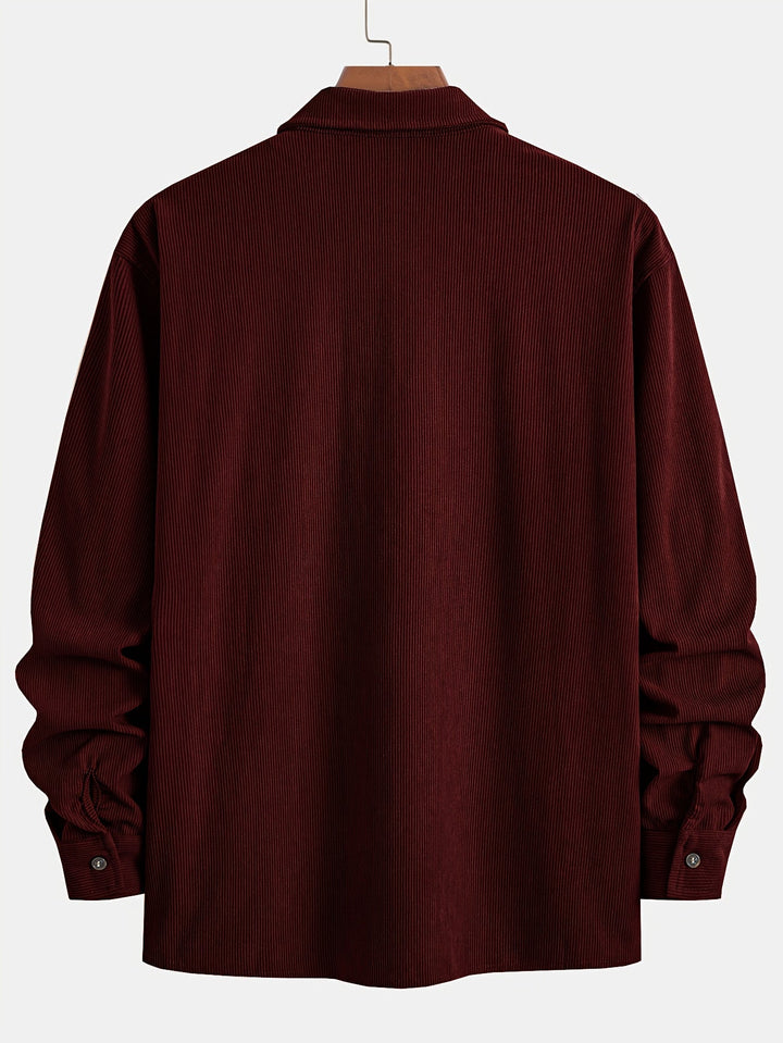 Bryce | Sobrecamisa de manga comprida para homem, com bolsos e botões