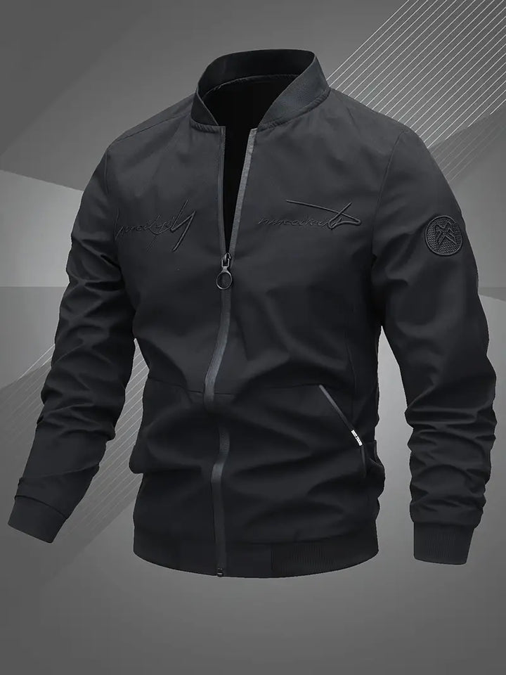 Finn - Bomber casual da uomo con lettera ricamata