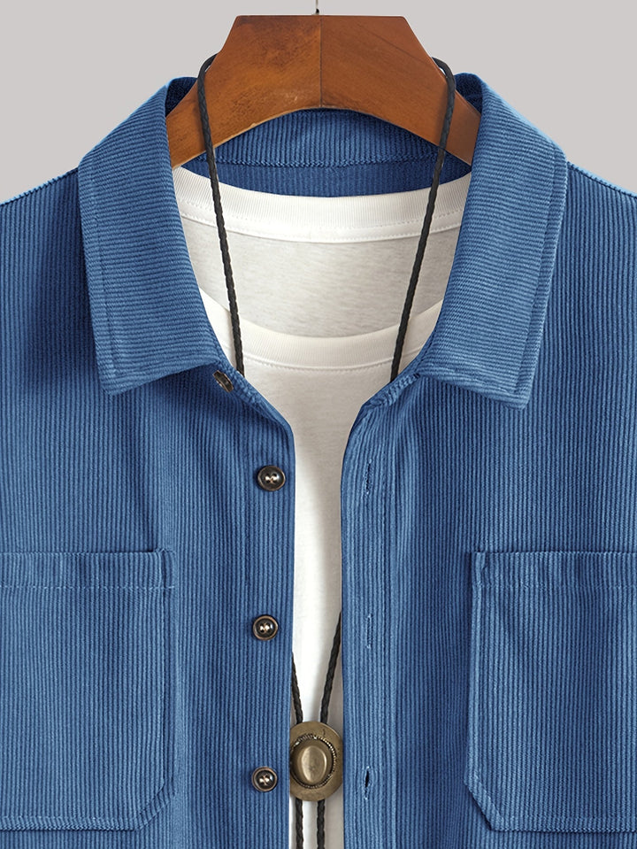 Bryce | Sobrecamisa de manga comprida para homem, com bolsos e botões
