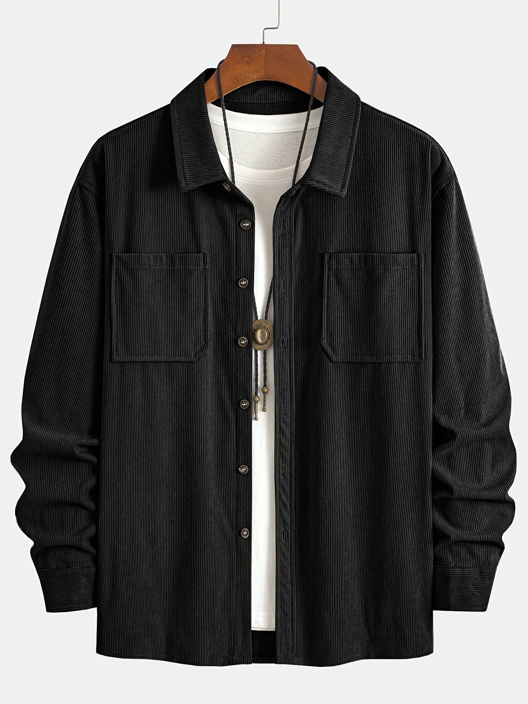 Bryce | Sobrecamisa de manga comprida para homem, com bolsos e botões