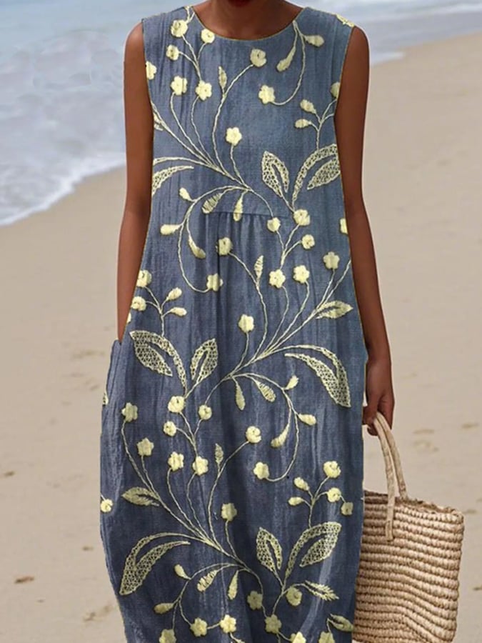 Blanca™ – Vestido floral sin mangas y transpirable