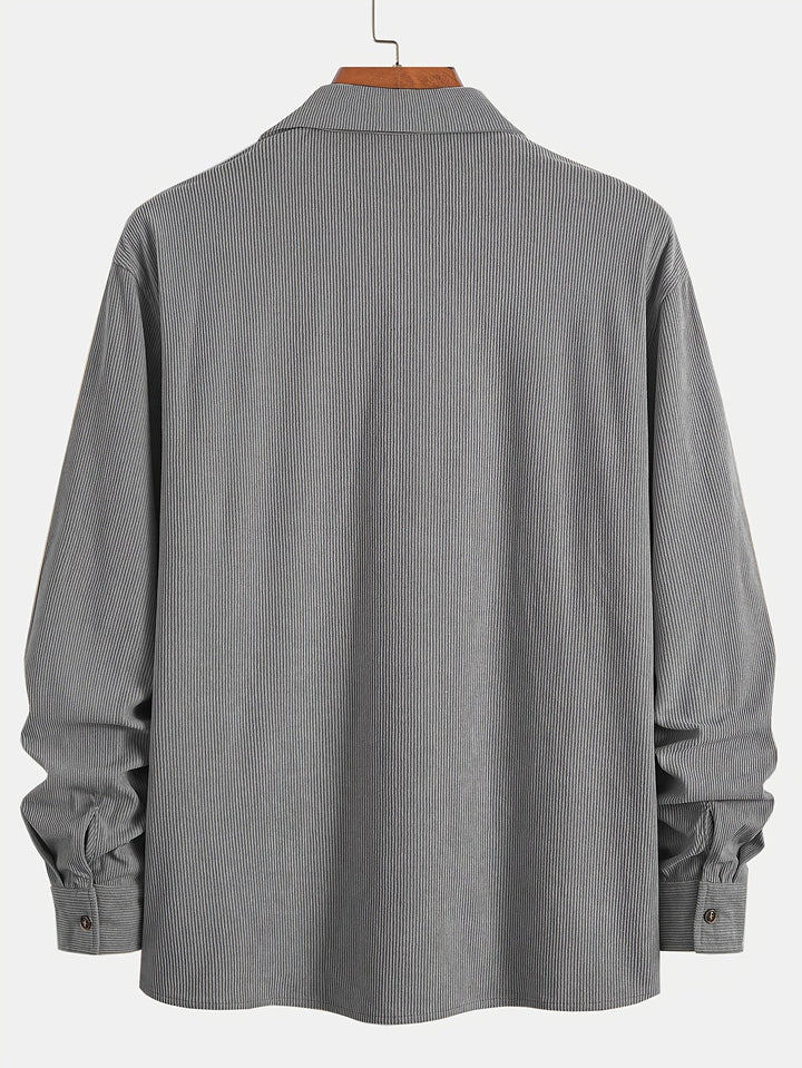 Bryce | Sobrecamisa de manga comprida para homem, com bolsos e botões