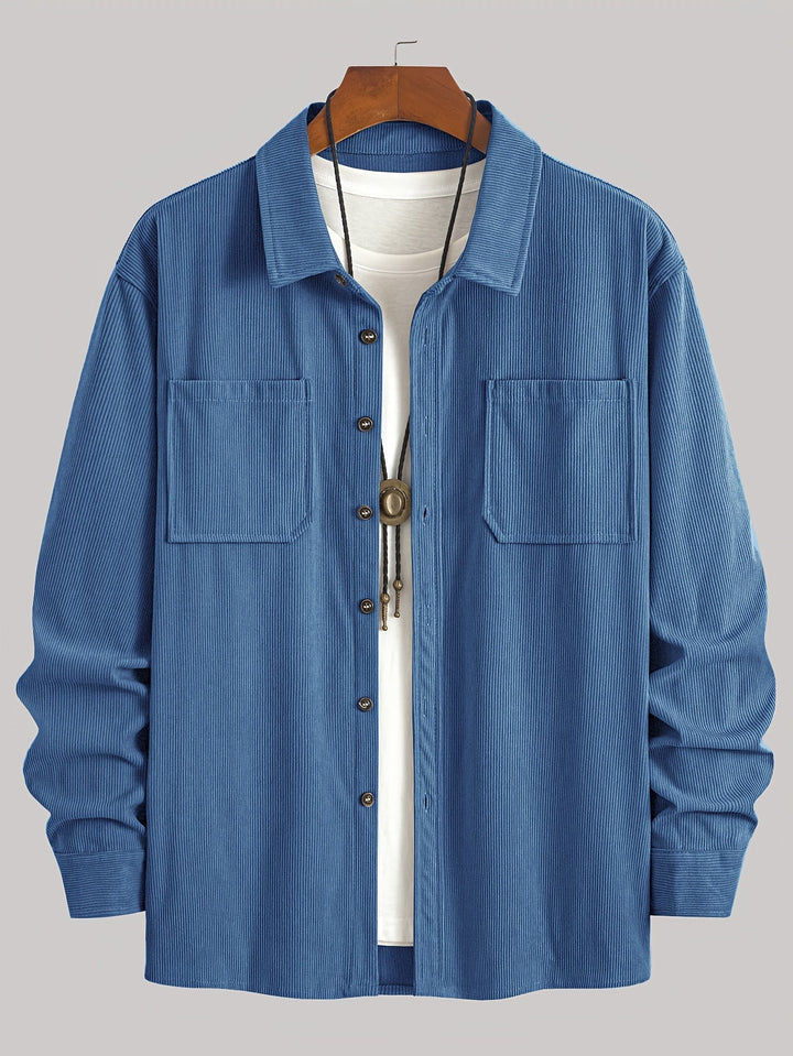 Bryce | Sobrecamisa de manga comprida para homem, com bolsos e botões