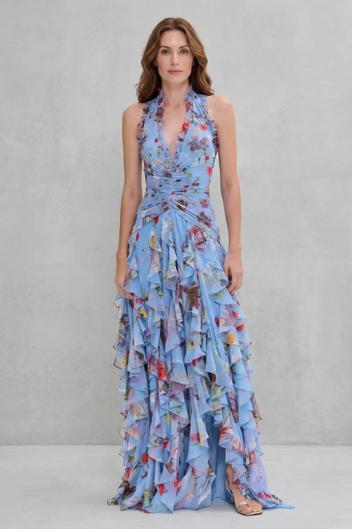 Belladina | Abito maxi floreale da donna con volant