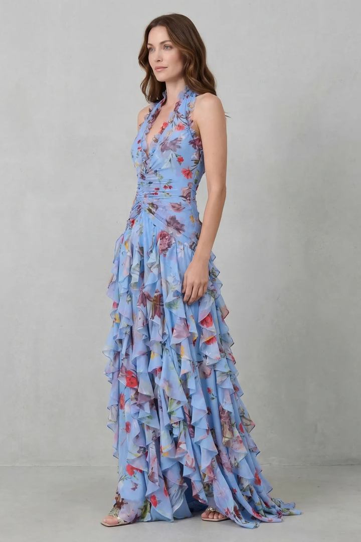 Belladina | Abito maxi floreale da donna con volant
