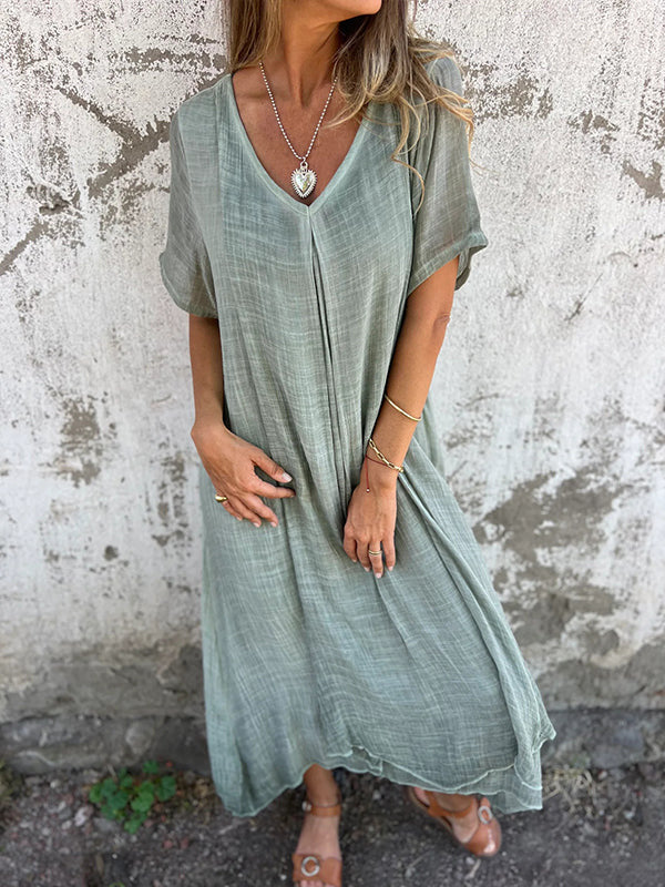 Amber | Vestido midi elegante con cuello en V