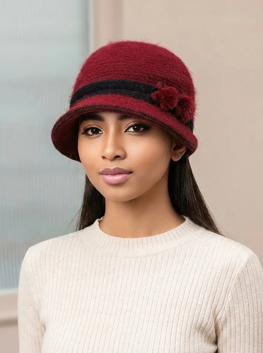 Gestrickte Wintermütze für Damen