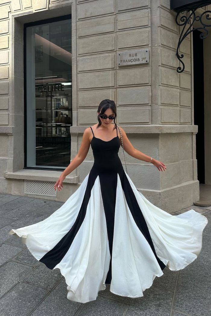 Eliana | Vestido maxi com painéis