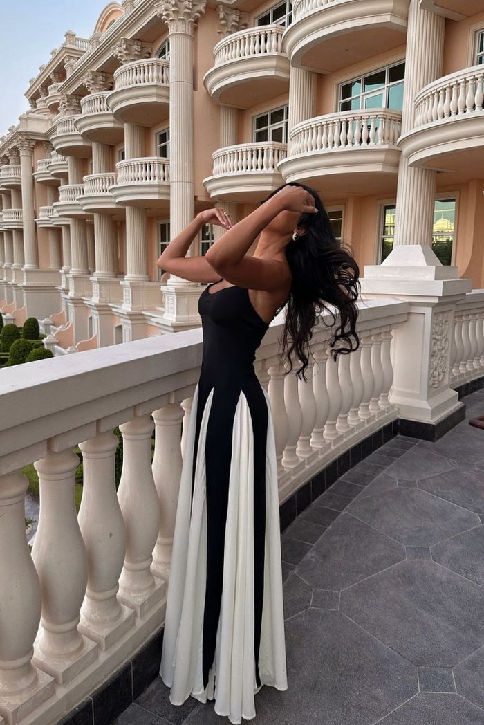 Eliana | Vestido maxi com painéis