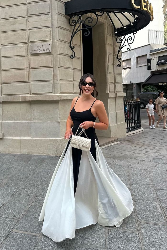 Eliana | Vestido maxi com painéis