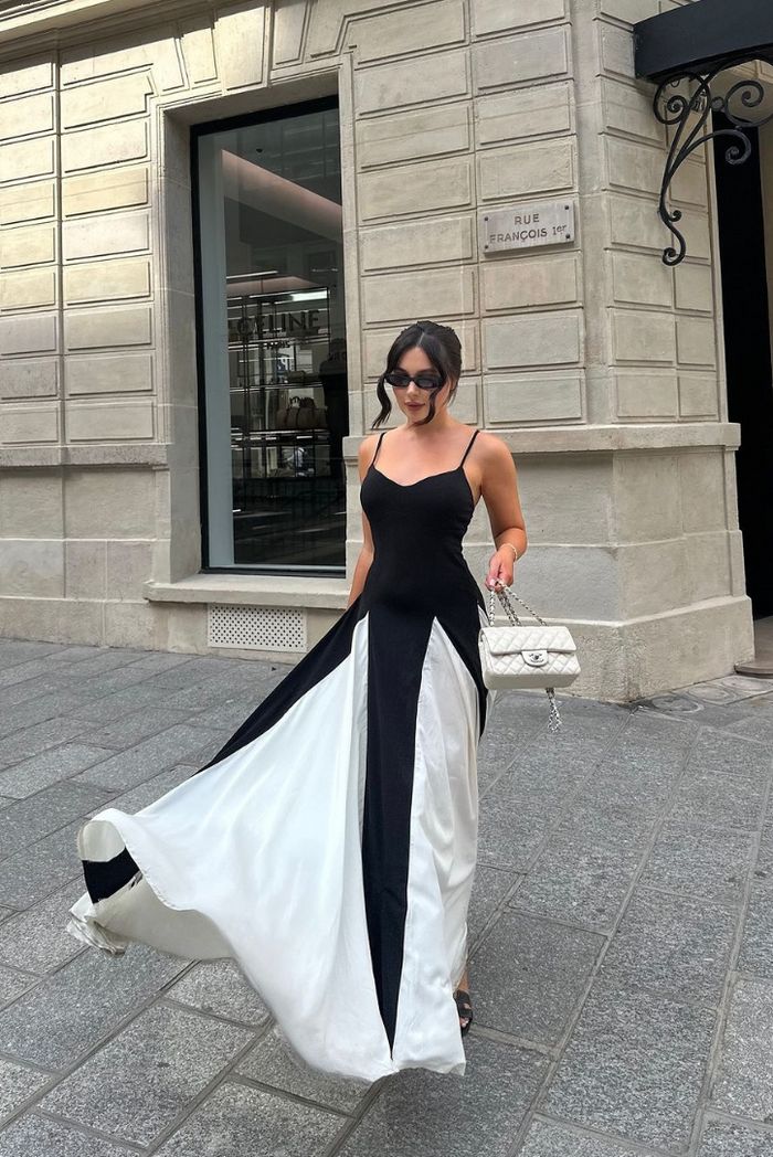 Eliana | Vestido maxi com painéis