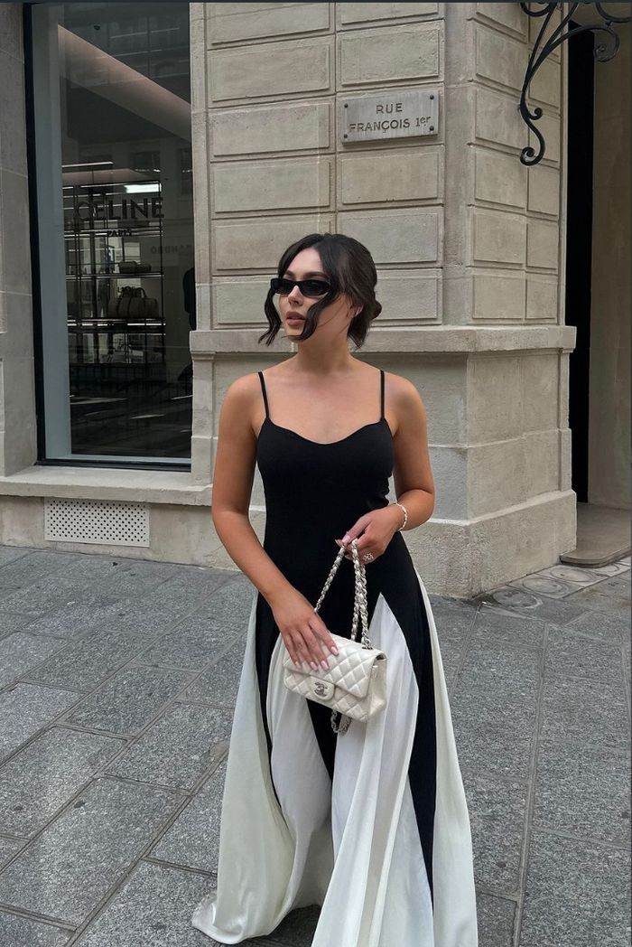 Eliana | Vestido maxi com painéis