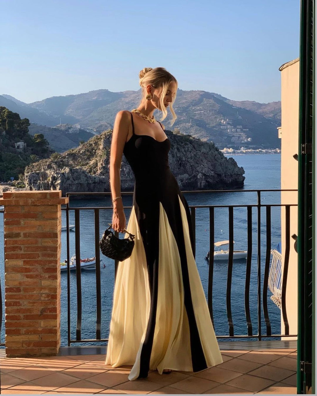 Eliana | Vestido maxi com painéis