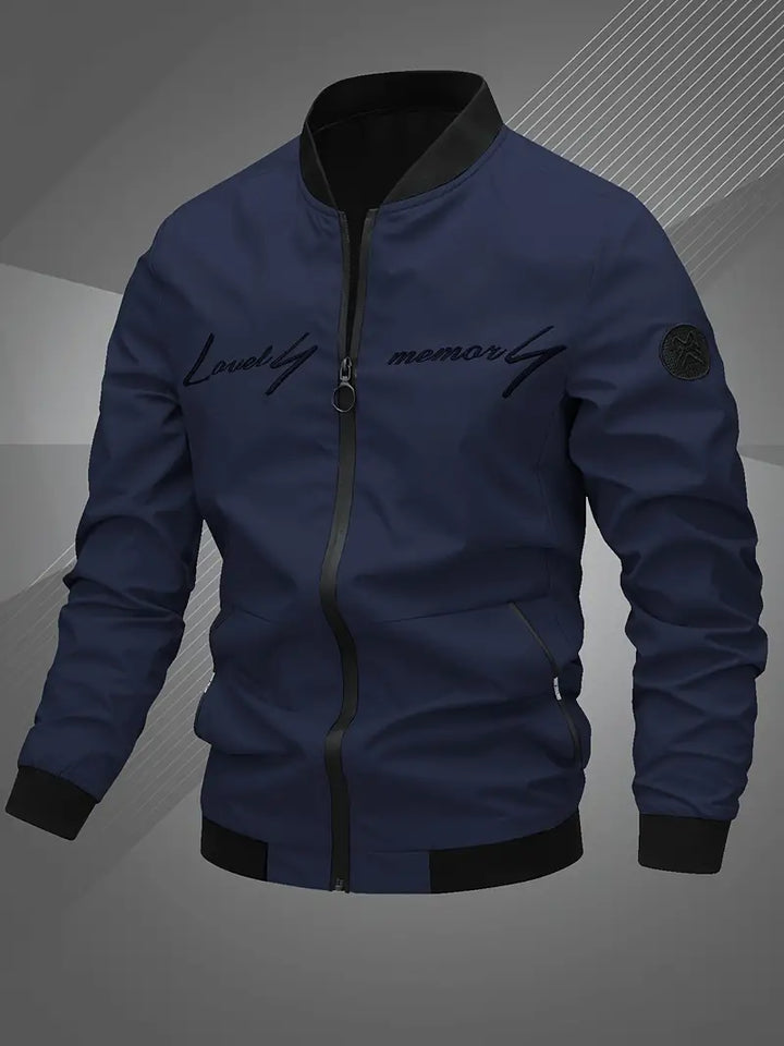 Finn - Bomber casual da uomo con lettera ricamata