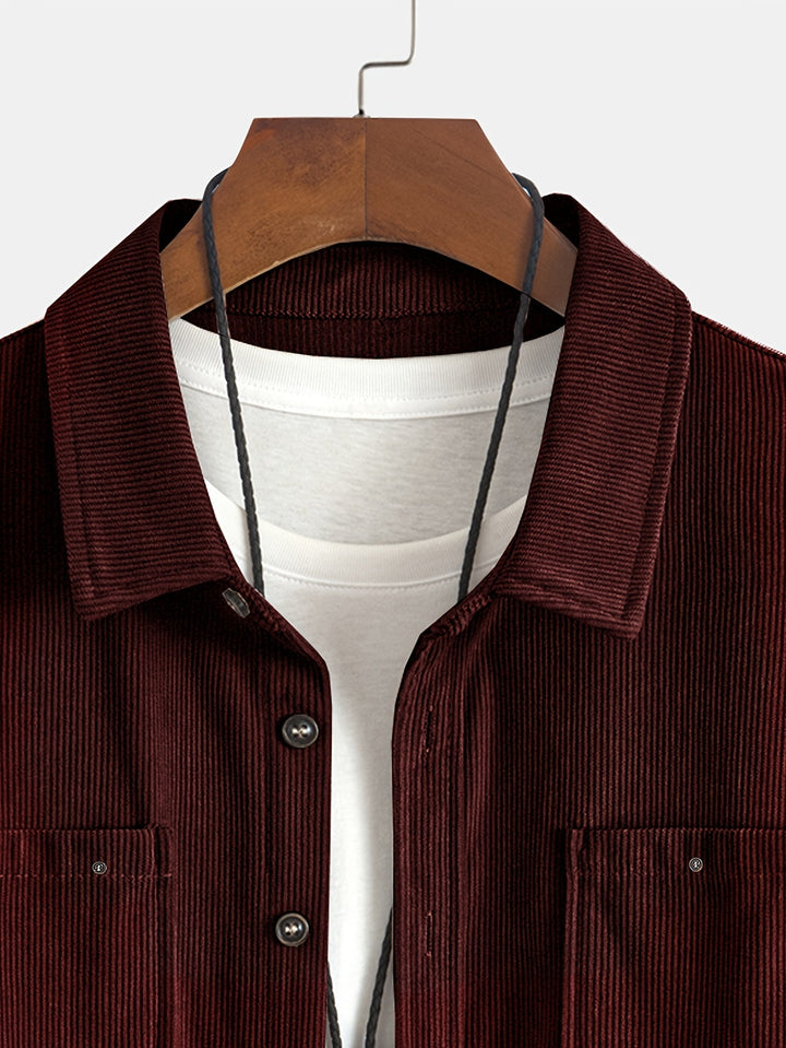 Bryce | Sobrecamisa de manga comprida para homem, com bolsos e botões