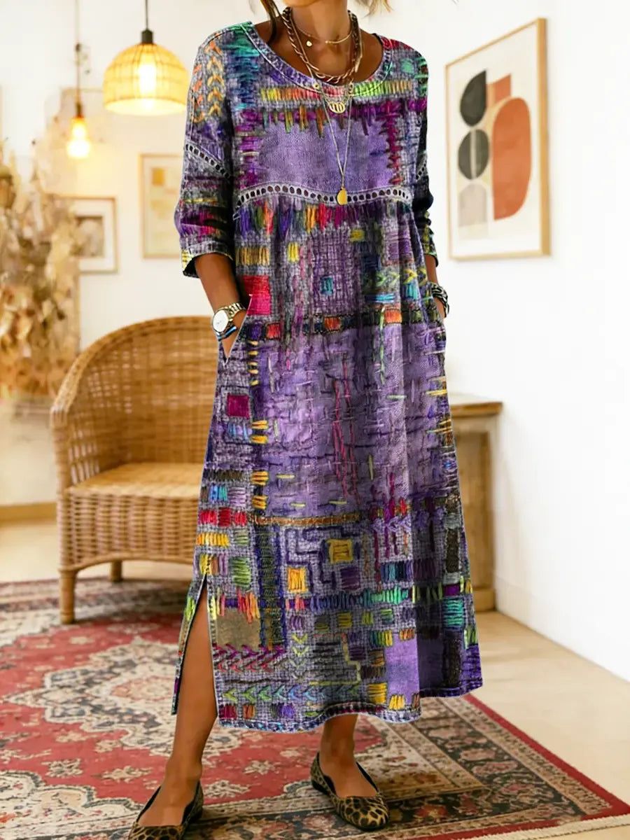 Isabelle | Vestido étnico de patchwork