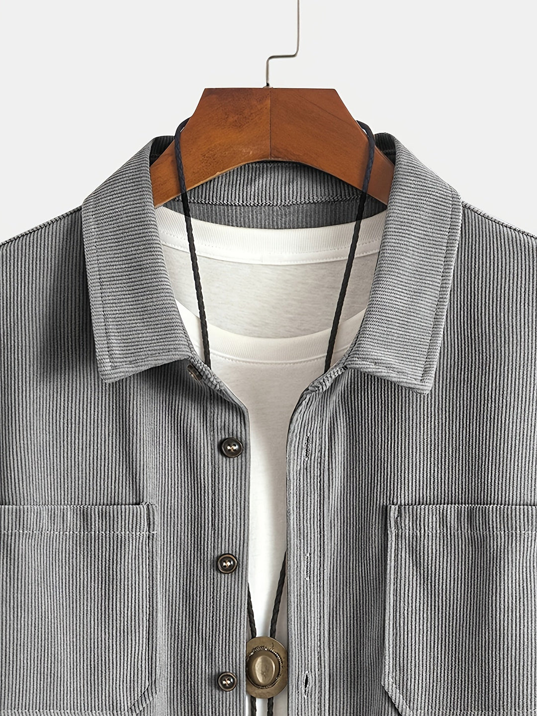 Bryce | Sobrecamisa de manga comprida para homem, com bolsos e botões