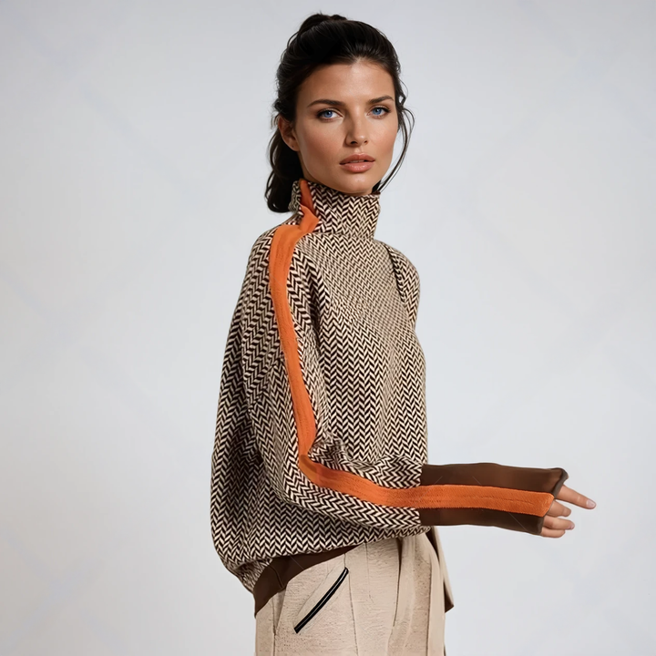 Clara – Camisola de gola alta às riscas