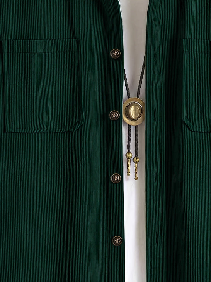 Bryce | Sobrecamisa de manga comprida para homem, com bolsos e botões