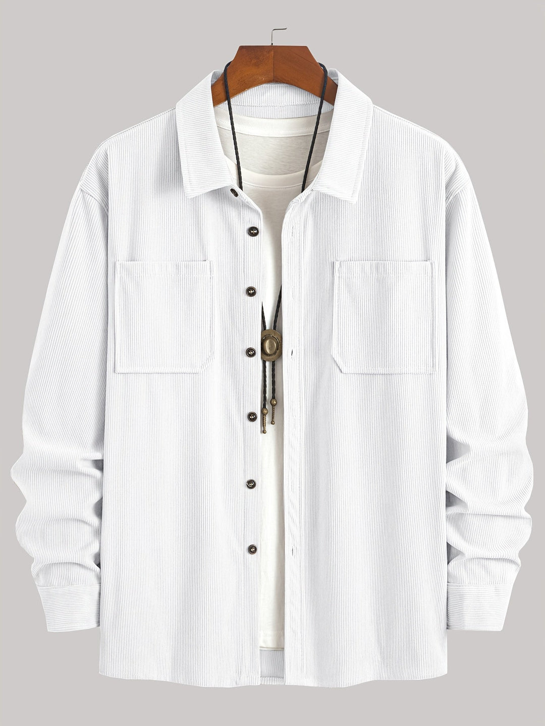 Bryce | Sobrecamisa de manga comprida para homem, com bolsos e botões
