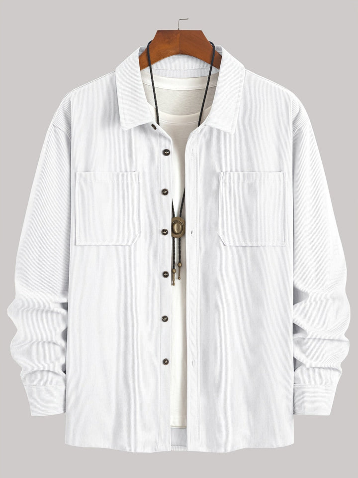 Bryce | Sobrecamisa de manga comprida para homem, com bolsos e botões