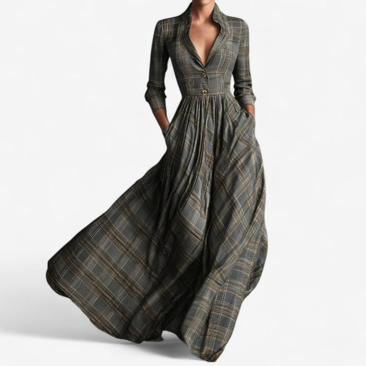 Laila™ Abito chic a quadri