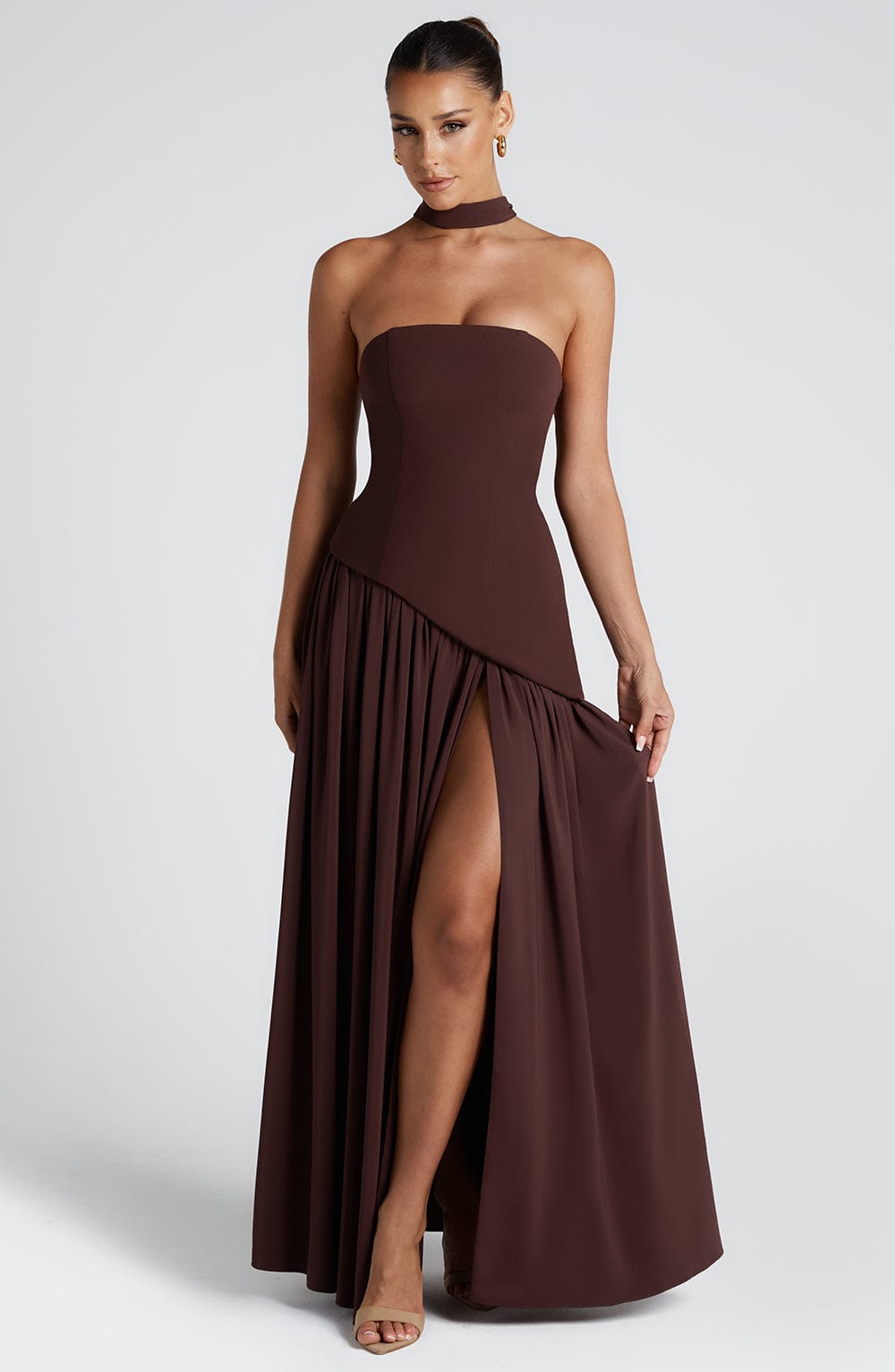 Vestido largo para mujer con abertura lateral