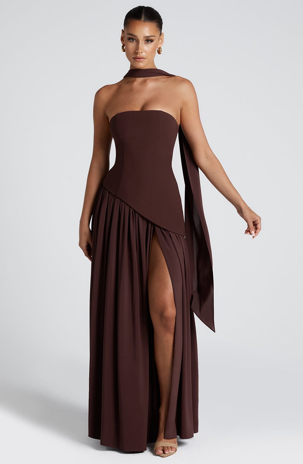 Vestido largo para mujer con abertura lateral