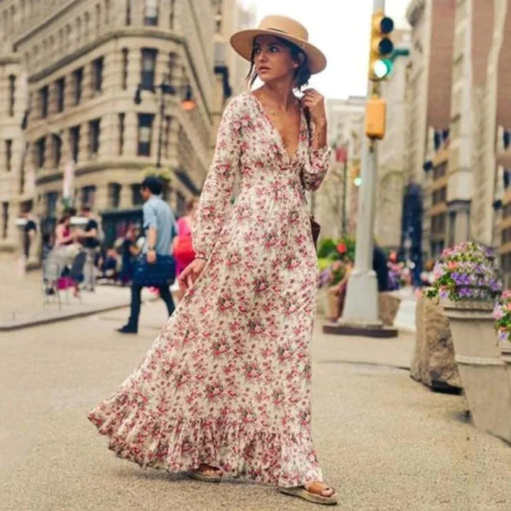 Ilse™ - Vestido maxi floral de estilo ibicenco