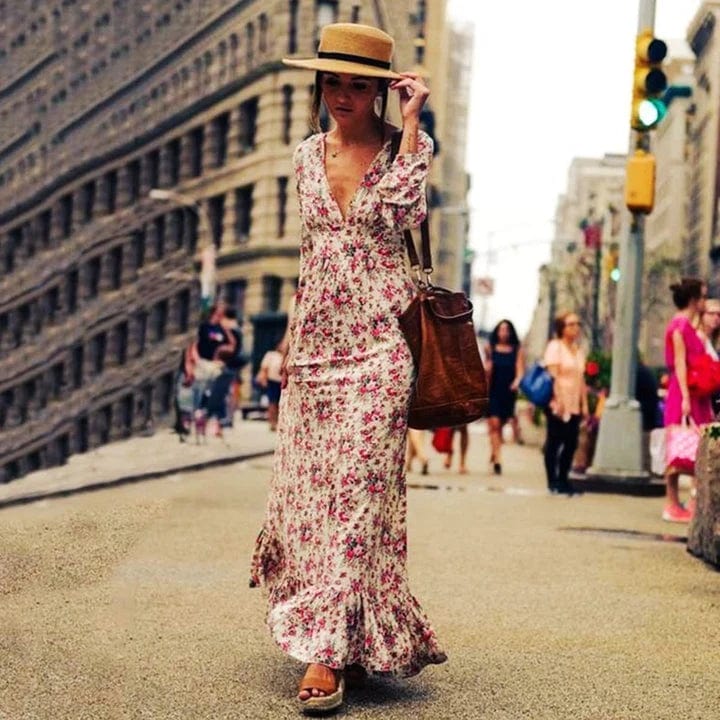 Ilse™ - Vestido maxi floral de estilo ibicenco